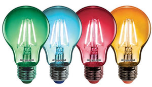 TOLEDO RETRO CHROMA A60 G/B/R/O E27 SL4 TOLEDO RETRO CHROMA 4 Pack Coloured LED Light Bulbs Sylvania - The Lamp Company