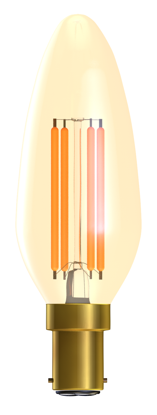 Bell 01431 - 4W LED Vintage Candle - SBC, Amber, 2000K
