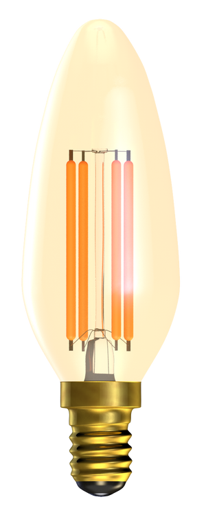 Bell 01433 - 4W LED Vintage Candle - SES, Amber, 2000K LED Vintage - Non Dimmable Bell - The Lamp Company