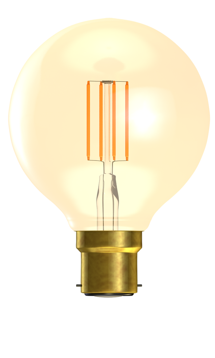 Bell 01473 - 4W LED Vintage Globe Dimmable - BC, Amber, 2000K