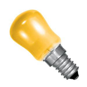 PY15SES-A-BE - 250v 15w E14 29X66mm Amber Coloured Light Bulbs Bell - The Lamp Company