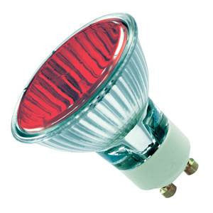 P1650FL-R-PK-CA - 240v 50w GU10 51mm 25Deg Red Coloured Light Bulbs Casell - The Lamp Company