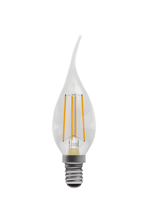 Bell 05026 - 4W LED Filament Bent Tip Clear Candle - SES, 2700K LED Filament Bent Tip Candle/ Chandelier - Non Dimmable Bell - The Lamp Company