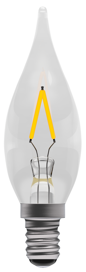 Bell 05028 - 1W LED Filament Chandelier - Clear, SES, 2700K LED Filament Bent Tip Candle/ Chandelier - Non Dimmable Bell - The Lamp Company