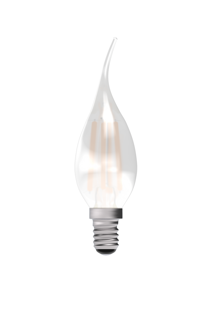 Bell 05034 - 4W LED Filament Bent Tip Satin Candle Dimmable - SES, 2700K