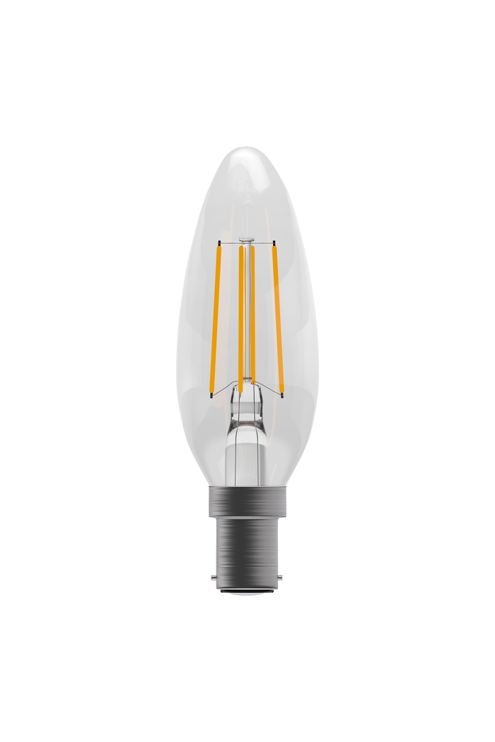 Bell 05306 - 4W LED Filament Clear Candle Dimmable - SBC, 2700K