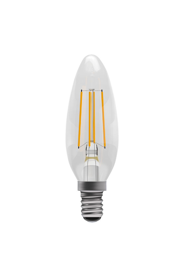 Bell 05309 - 4W LED Filament Clear Candle Dimmable - SES, 2700K
