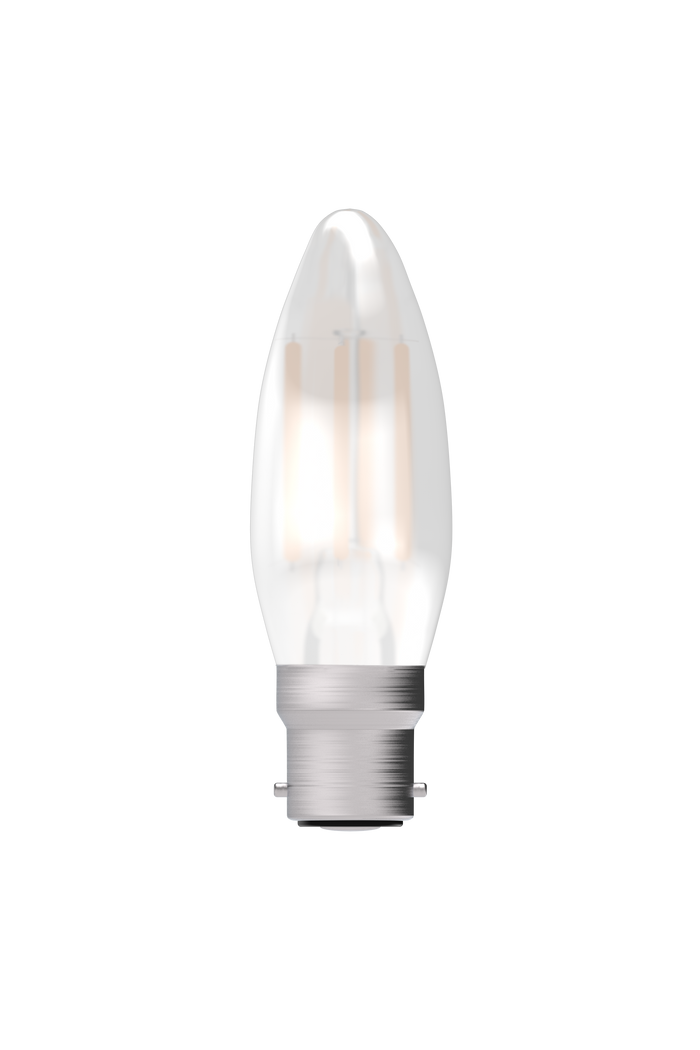 Bell 05312 - 4W LED Filament Satin Candle Dimmable - BC, 2700K