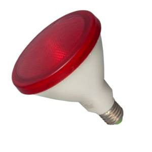 P38L15FL-R-BE - 240v 15w E27 Red PAR38 LED LED Bulbs Bell - The Lamp Company
