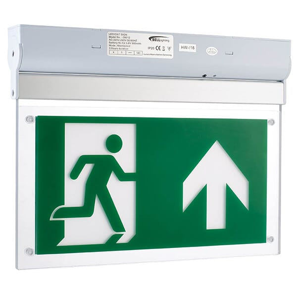 Bell 09090 - 2.5W Spectrum LED Emergency Exit Blade Surface Including Up Legend Maintained, Self Test