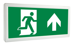 Bell 09053 - 3W Spectrum LED Emergency Ultra Slim Exit Sign Including Up Legend - Maintained Self Test - Supplied with white bezel Spectrum LED Emergency Ultra Slim Exit Sign Bell - The Lamp Company