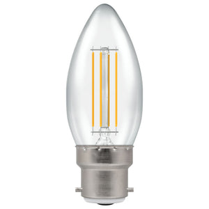 Crompton LED Filament Candle 5W 240V Very Warm White B22d Clear