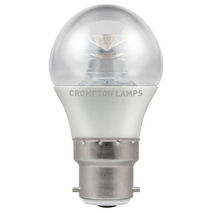 Crompton LED 45mm Round 6.5W B22d Very Warm White Clear Dimmable