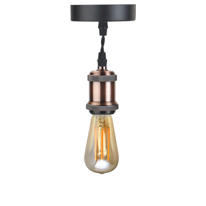 Bell 10301 - Retro Vintage Pendant Light - Antique Bronze, ES Retro LED Vintage Ceiling Pendant & Wall Light Bell - The Lamp Company