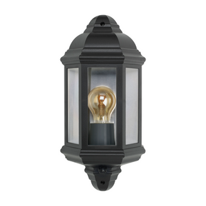 Bell 10361 - Retro Half Lantern Black with PIR (lamp not included) Retro Vintage Lanterns Bell - The Lamp Company