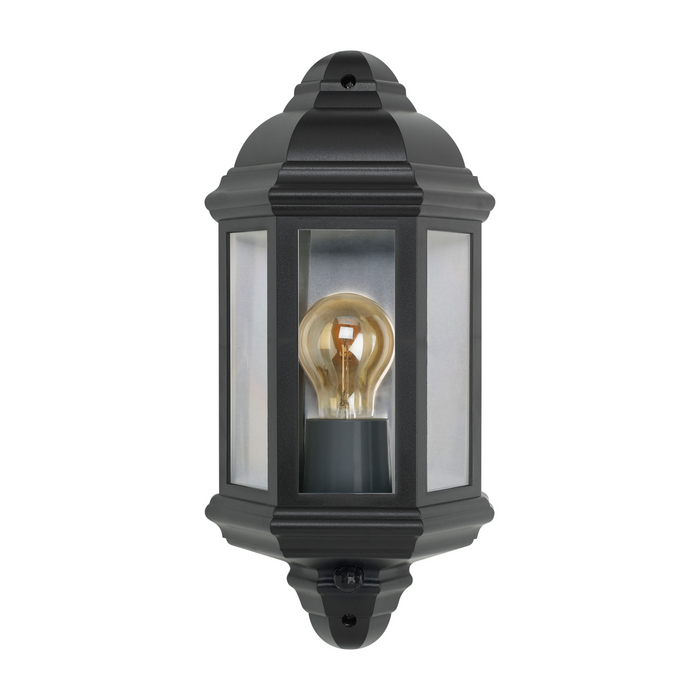 Bell 10361 - Retro Half Lantern Black with PIR (lamp not included)