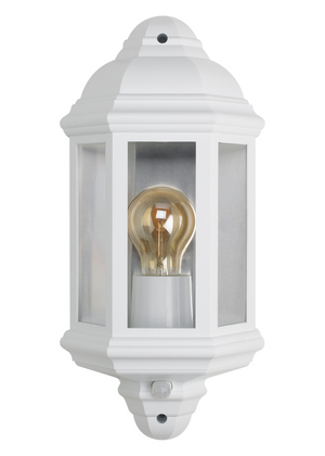 Bell 10365 - Retro Half Lantern White with PIR (lamp not included) Retro Vintage Lanterns Bell - The Lamp Company