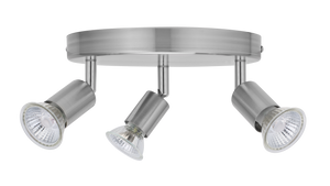 Bell 10376 - Luna GU10 Ceiling Spotlight - Triple, Satin Luna Decorative Ceiling Spot Lights Bell - The Lamp Company