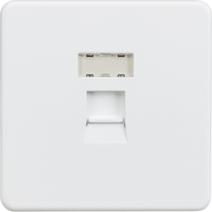 Knightsbridge SFRJ45MW Screwless RJ45 NETWORK Outlet - Matt White W/Chrome SHUTTER