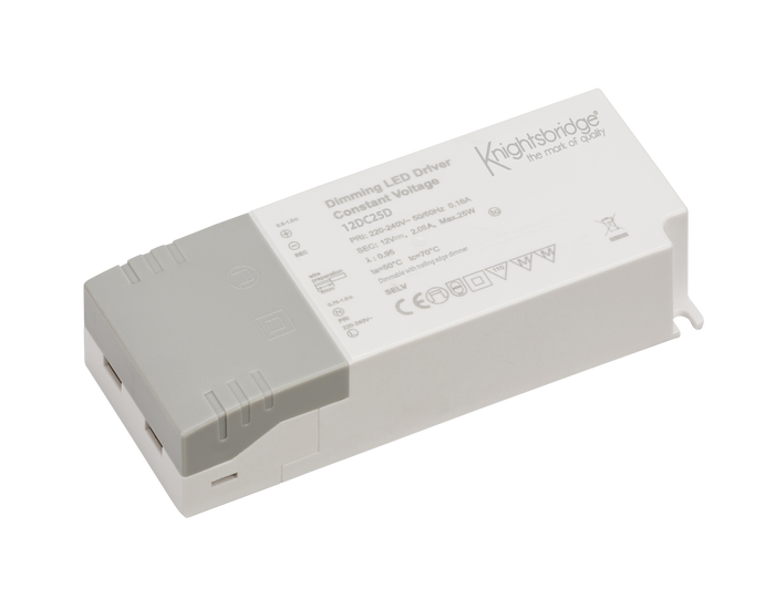 Knightsbridge 12DC25D 12V 25W Dimmable LED Driver - IP20