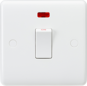 Knightsbridge CU8341N White Curved edge 20A Double Pole Switch With Indicator