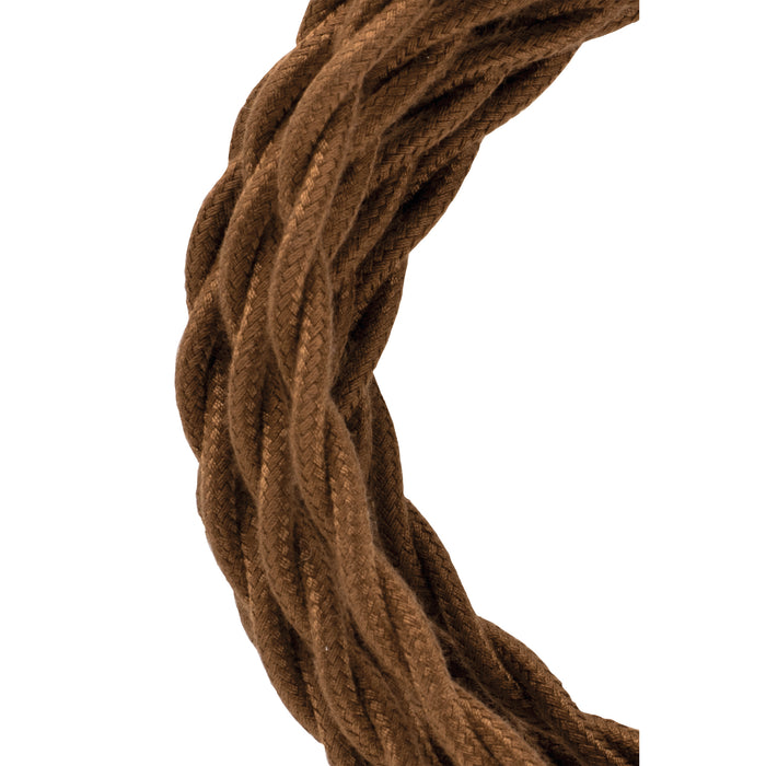Bailey 139689 - Textile Cable Twisted 2C Brown 3m
