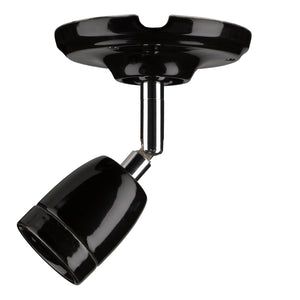 Bailey - 140320 - Ceiling / Wall Lamp Porcelain L E27 Black Light Bulbs Bailey - The Lamp Company