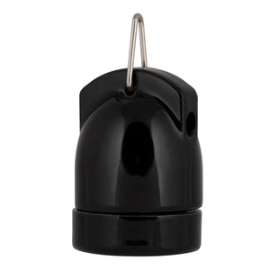 Bailey - 140330 - Lampholder Porcelain E27 Black + Hook Light Bulbs Bailey - The Lamp Company