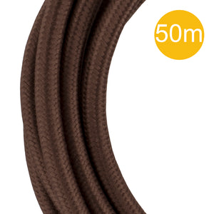 Bailey 142161 - Textile Cable 3C Brown 50m Roll Bailey Bailey - The Lamp Company