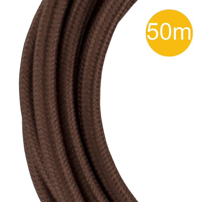 Bailey 142161 - Textile Cable 3C Brown 50m Roll