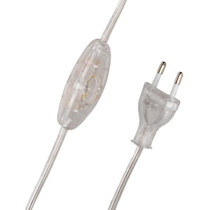 Bailey 141087 - Cord with European plug & Switch Transparent 120/80cm Bailey Bailey - The Lamp Company
