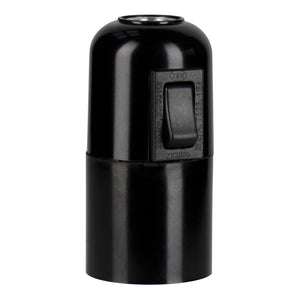 Bailey - 141132 - Lampholder E27 Bakelite Plain + Switch Black Light Bulbs Bailey - The Lamp Company