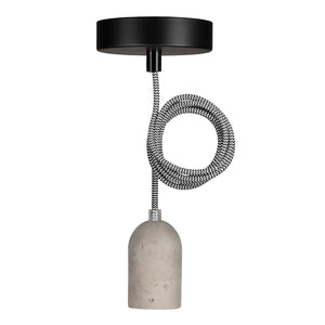 Bailey - 141473 - Pendant Bern E27 Concrete 1.5M 2C Black/White Light Bulbs Bailey - The Lamp Company