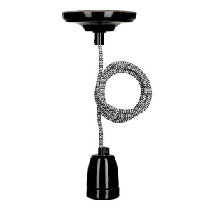Bailey - 141474 - Pendant York E27 Black 1.5M 2C Black/White Light Bulbs Bailey - The Lamp Company