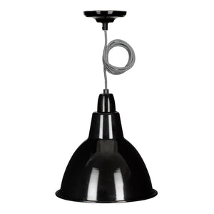 Bailey - 141476 - Pendant Dome E27 Black 1.5M 2C Black/White Light Bulbs Bailey - The Lamp Company