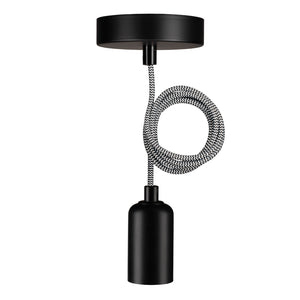 Bailey - 141478 - Pendant Reno E27 Black 1.5M 2C Black/White Light Bulbs Bailey - The Lamp Company
