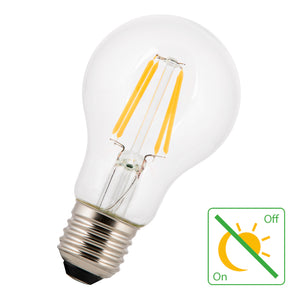 Bailey - 141864 - LED FIL Night Sensor A60 E27 4W (35W) 400lm 827 Clear Light Bulbs Bailey - The Lamp Company