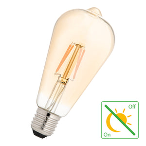 Bailey - 141867 - LED FIL Night Sensor ST64 E27 4W (29W) 300lm 822 Gold Light Bulbs Bailey - The Lamp Company