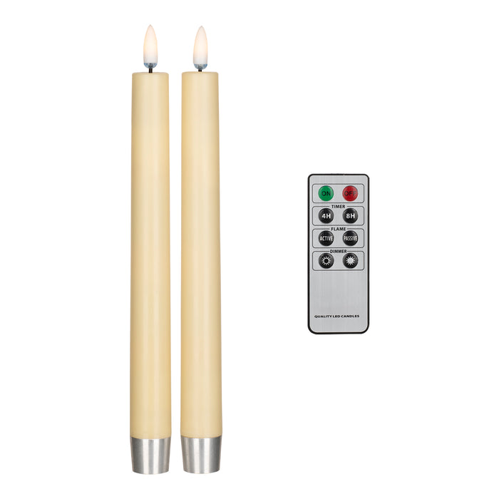 Bailey 143075 - LED Flicker Flame Set 2pcs Diner Candle Ivory