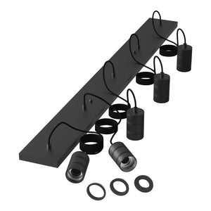 Bailey - 144215 - Retro Pendant Rectangular 5X2M Industrial Black E27 Light Bulbs Calex - The Lamp Company