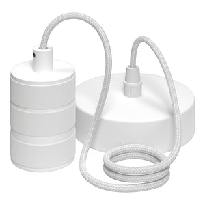 Bailey - 144483 - Retro Pendant 1X1.5M Matt White E27 Light Bulbs Calex - The Lamp Company