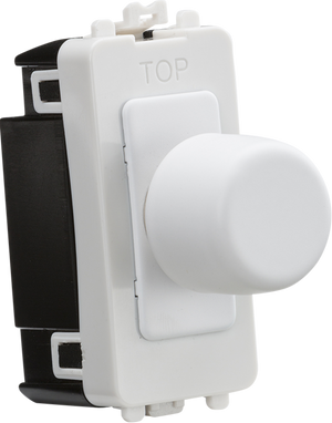 Knightsbridge GDM200MW 2-way 10-200W (10-100W LED) Trailing Edge Grid Dimmer - Matt White