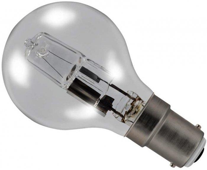 Golf Ball 42w Ba15d/SBC 240v Clear Energy Saving Halogen Light Bulb - 0635635603694