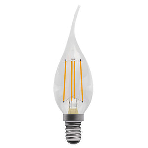 4W LED Filament Bent Tip Clear Candle SES 2700K  Other - The Lamp Company