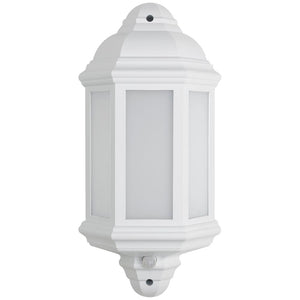 LED 8W Integrated Retro Vintage Half Lantern White IP54 4000K with PIR