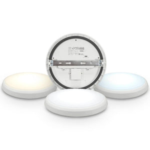 18W Tri-Colour 3000K/4000K/5000K Select IP54 Rated LED Round Bulkhead with Microwave Sensor  Other - The Lamp Company