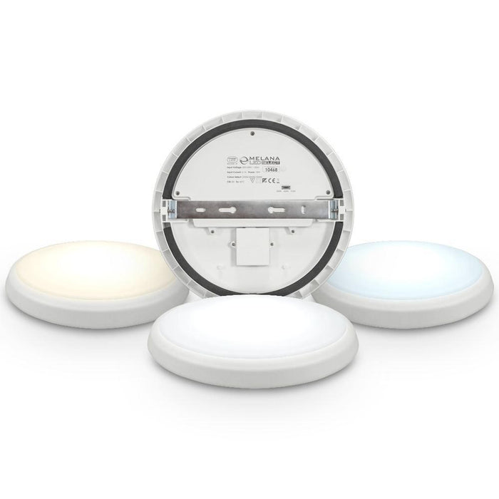 18W Tri-Colour 3000K/4000K/5000K Select IP54 Rated LED Round Bulkhead with Microwave Sensor