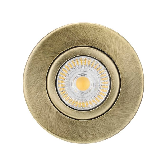 Centre Tilt Fire Rated MV/LV Downlight Antique Brass