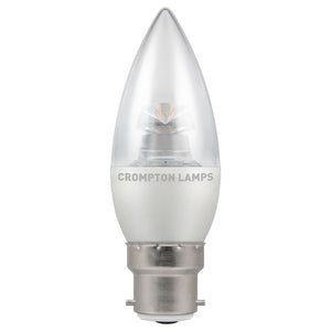 Crompton LED Candle Dimmable Clear 6.5W B22d Very Warm White