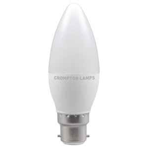 Crompton LED Candle Thermal Plastic 5.5W B22d Cool White Opal